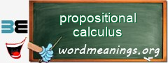 WordMeaning blackboard for propositional calculus